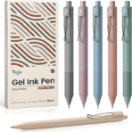 Gel Pens, 6pcs 0.5mm Fine Point Smooth Writing Pens, Quick Dry Black Ink Pens for Journaling and Note Taking, Cute Aesthetic Pens for Office School & Home Supplies