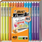 BIC Xtra Smooth Mechanical Pencil, 0.7 mm Medium Point, Refillable and Retractable, 40-Count Pack