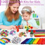 FUNZBO 1200pcs+ Arts & Crafts Supplies for Kids- Craft Kits with Pipe Cleaners, Pom Poms for Crafts, Popsicle Sticks for Craft, Craft for Kids Ages 4-8 Girls & Boys Birathday Gifts - Image 2