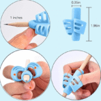JuneLsy Pencil Grips for Kids Handwriting Pencil gripper Pencil Holder Posture Correction Training Writing AIDS for preschooler Kids toddler Children Special Needs (3 PCS) - Image 2